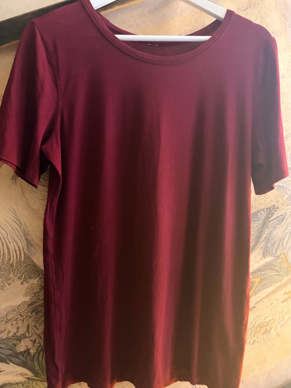 * lululemon Short Sleeve Crew Tee - Burgundy Measurements for size *